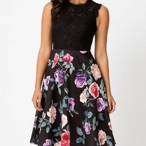 Jodi Kristopher Lace Top with Built in Bra Fit & Flare Dress Size 3/4 NWT